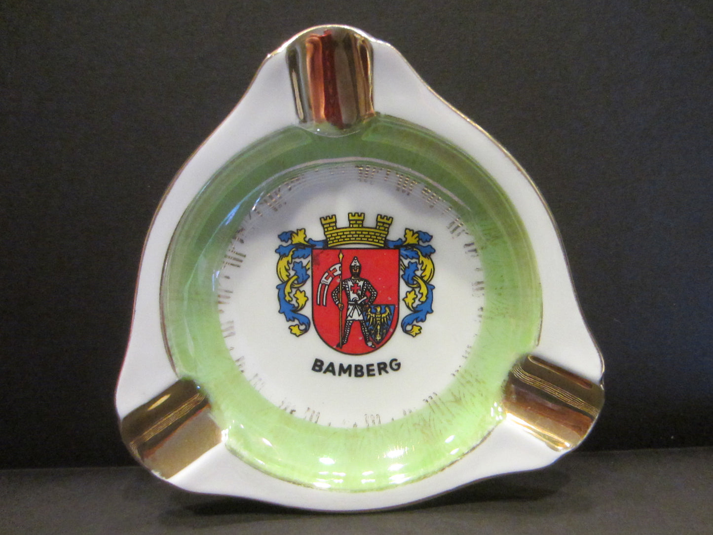 Bamberg Pictorial Coat of Arm Vintage Porcelain Ashtray