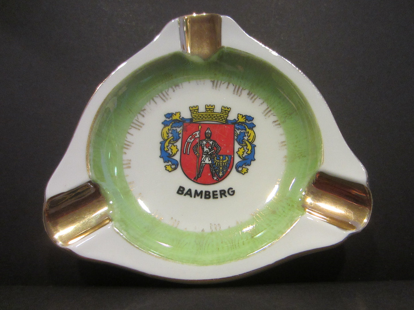 Bamberg Pictorial Coat of Arm Vintage Porcelain Ashtray