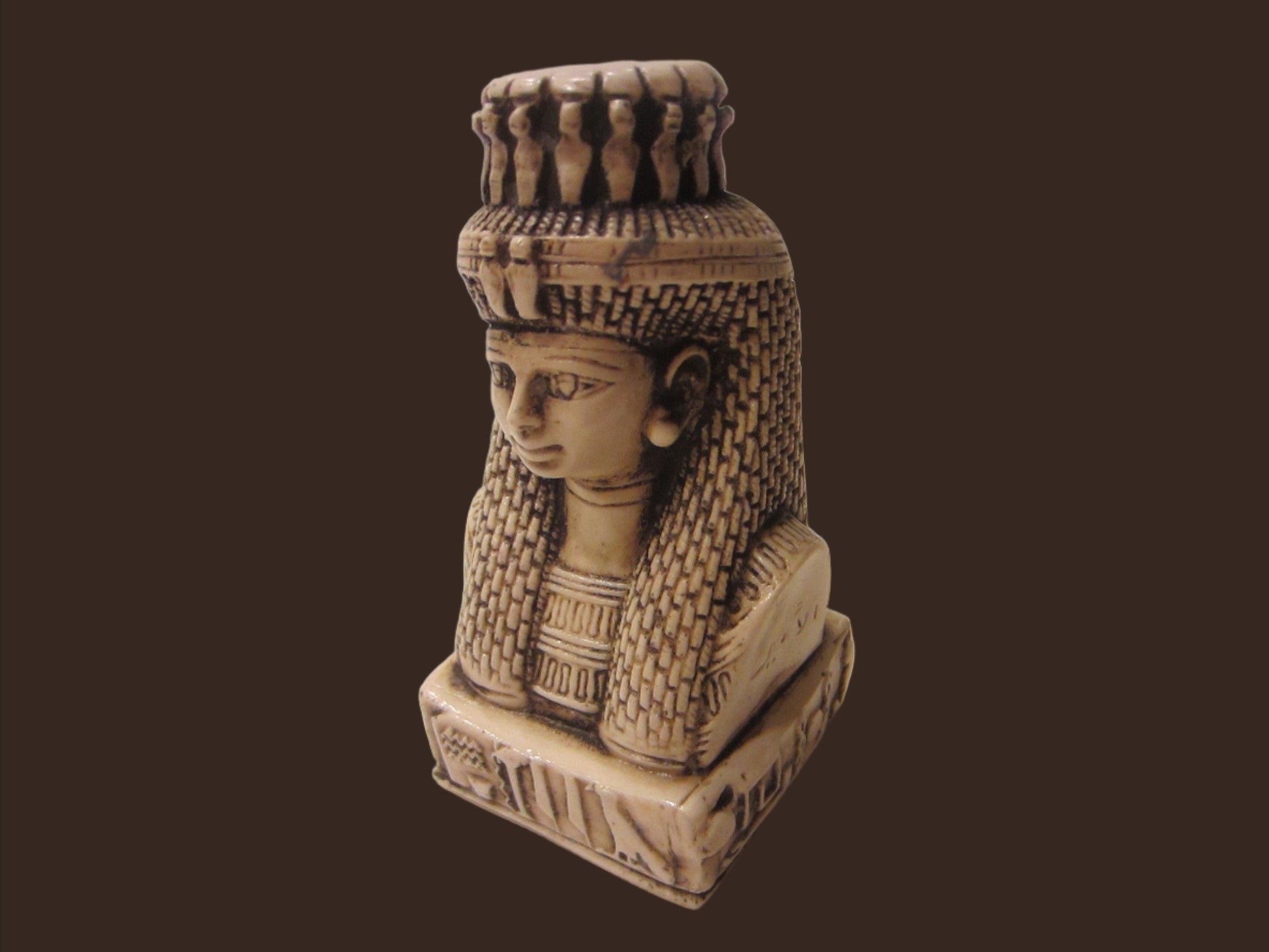 Egyptian Revival Resin Bust Classic Figure Titled Character Relief - Designer Unique Finds 