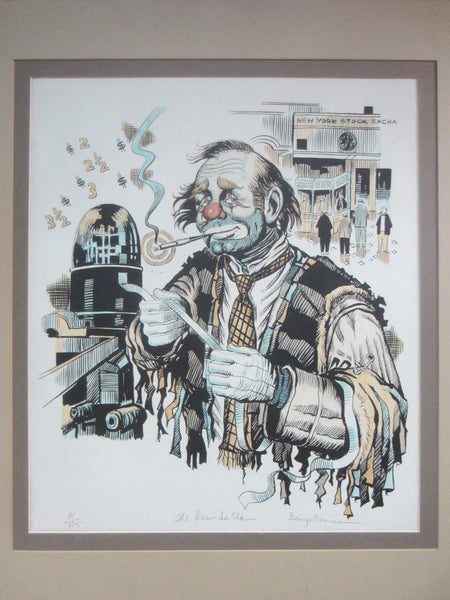George Crionas New York Stock Exchange Pencil Signed Numbered Titled Gouache Art