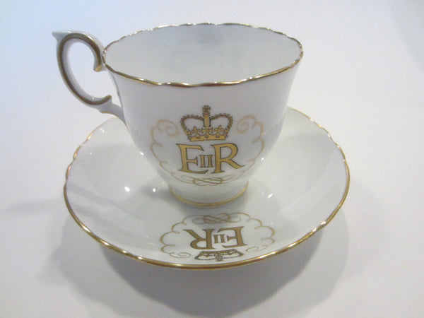 Crown Staffordshire Queen Elizabeth Coronation Fine Bone China England Cup Saucer