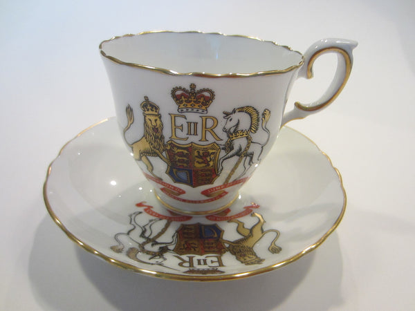 Crown Staffordshire Queen Elizabeth Coronation Fine Bone China England Cup Saucer