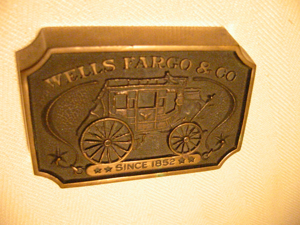 Wells Fargo Bronze Signed Paperweight Bank Memorabilia - Designer Unique Finds 