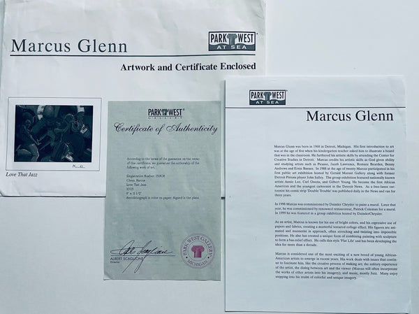 Marcus Glenn Love That Jazz Glossy Signed Seriolithograph