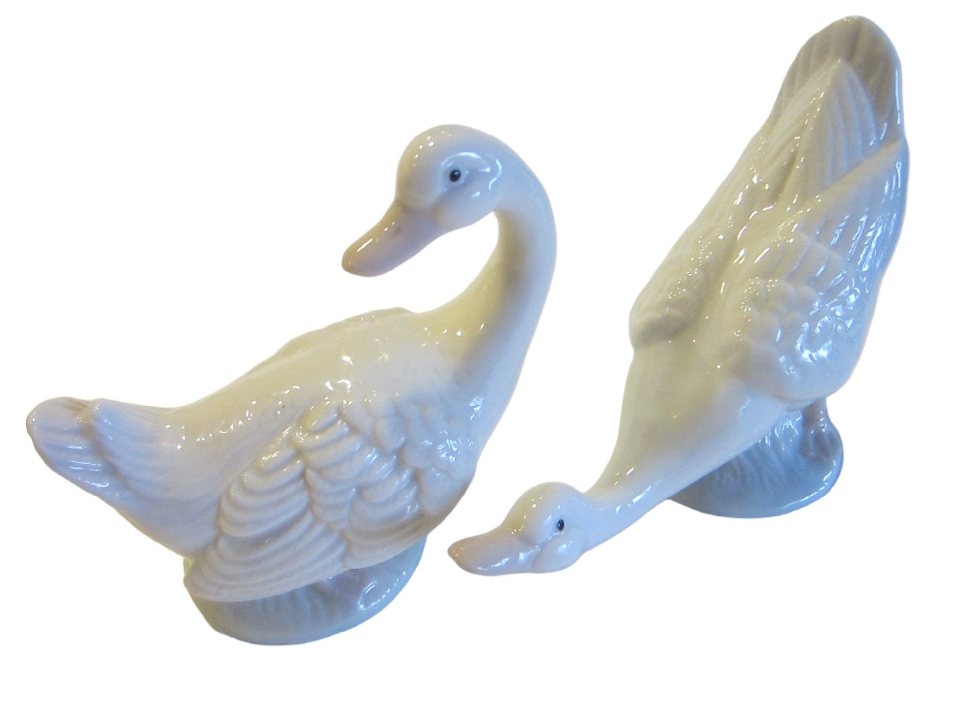 Duncan Royale White Fine Bone China Duck Figures Stamp Marked - Designer Unique Finds 