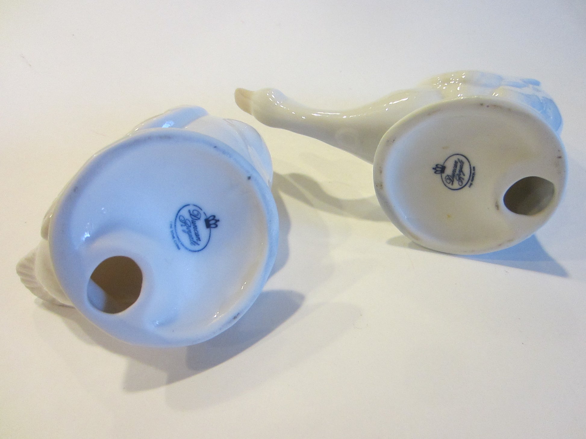 Duncan Royale White Fine Bone China Duck Figures Stamp Marked - Designer Unique Finds 