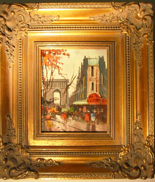 Champs Elysee Autumn In Paris City View Contemporary Impressionist Oil On Canvas - Designer Unique Finds 