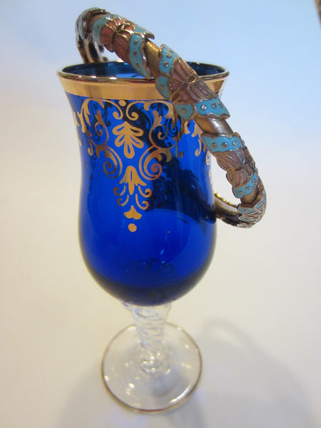 Butterfly Bangle Bracelet Decorated Blue Salmon Enameling - Designer Unique Finds 
 - 2