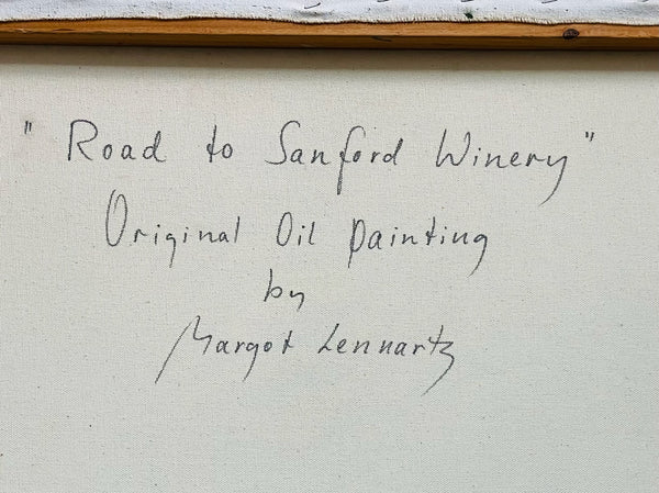 Margot Lennartz California Artist Original Oil Painting Road To Sanford Winery