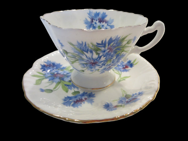 Bone China Hammersley England Cup Saucer Blue Corn Flowers