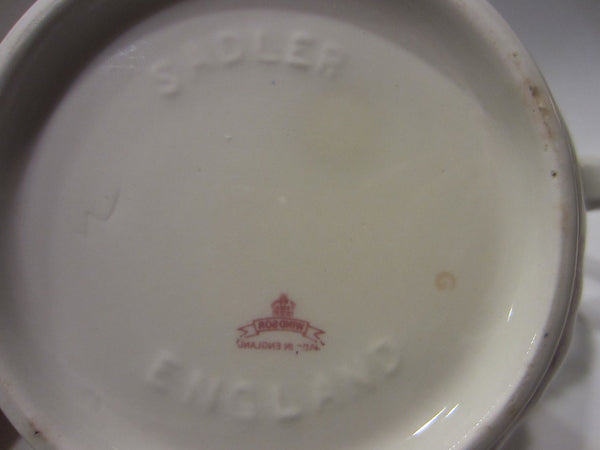 Sadler Windsor England Bisque Teapot Red Countryside Scenery - Designer Unique Finds 