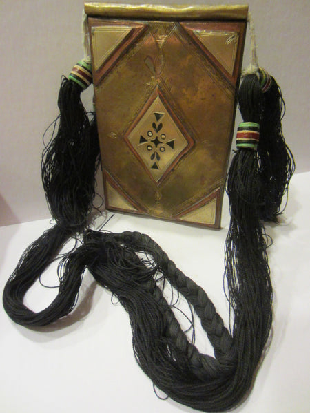 Tuareg Tcherot Amulet Pendant Tribal Necklace Signed In Etch Black Fringes - Designer Unique Finds 
 - 4