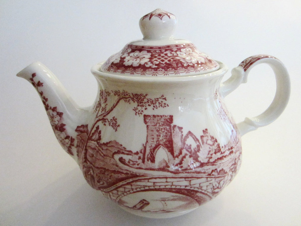 Sadler Windsor England Bisque Teapot Countryside Scenery