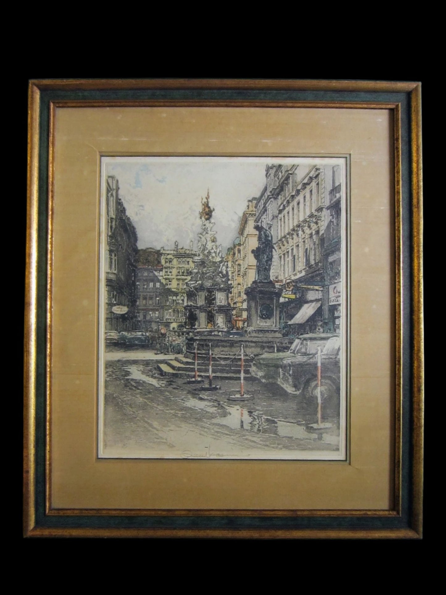Robert Kasimir Vienna Graben Etching Pencil Signed Titled