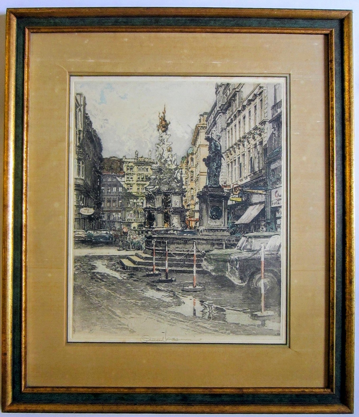 Robert Kasimir Vienna Graben Etching Pencil Signed Titled