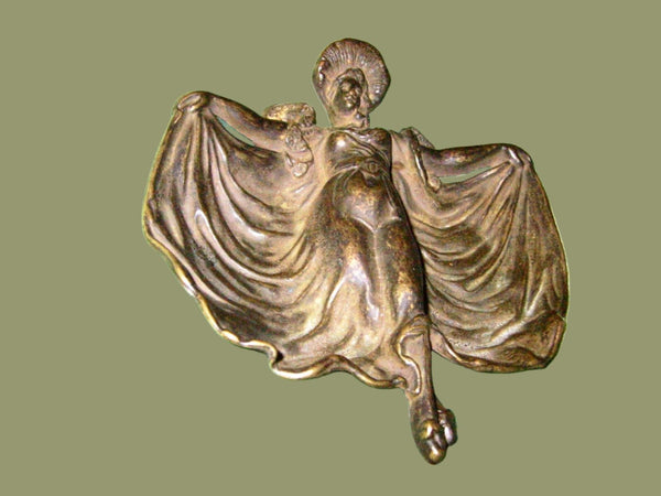 Cast Bronze Tray Art Nouveau Style Figure Relief - Designer Unique Finds 
 - 3