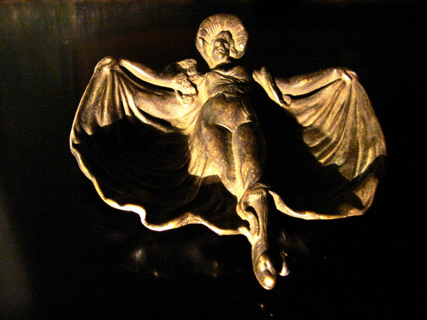 Cast Bronze Tray Art Nouveau Style Figure Relief - Designer Unique Finds 
 - 1