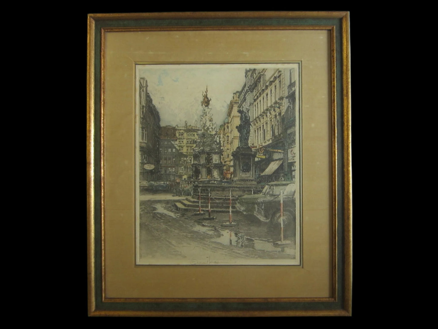 Robert Kasimir Vienna Graben Etching Pencil Signed Titled