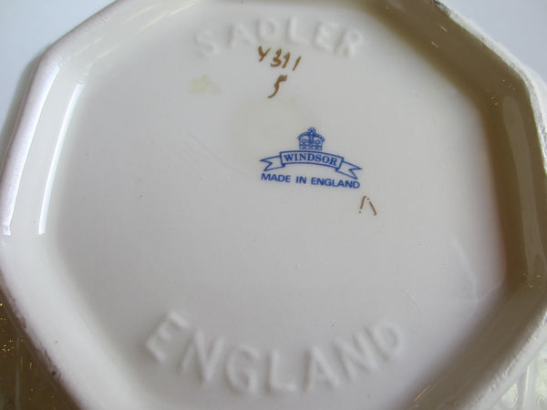 Sadler Windsor England White Porcelain Floral Teapot - Designer Unique Finds 
