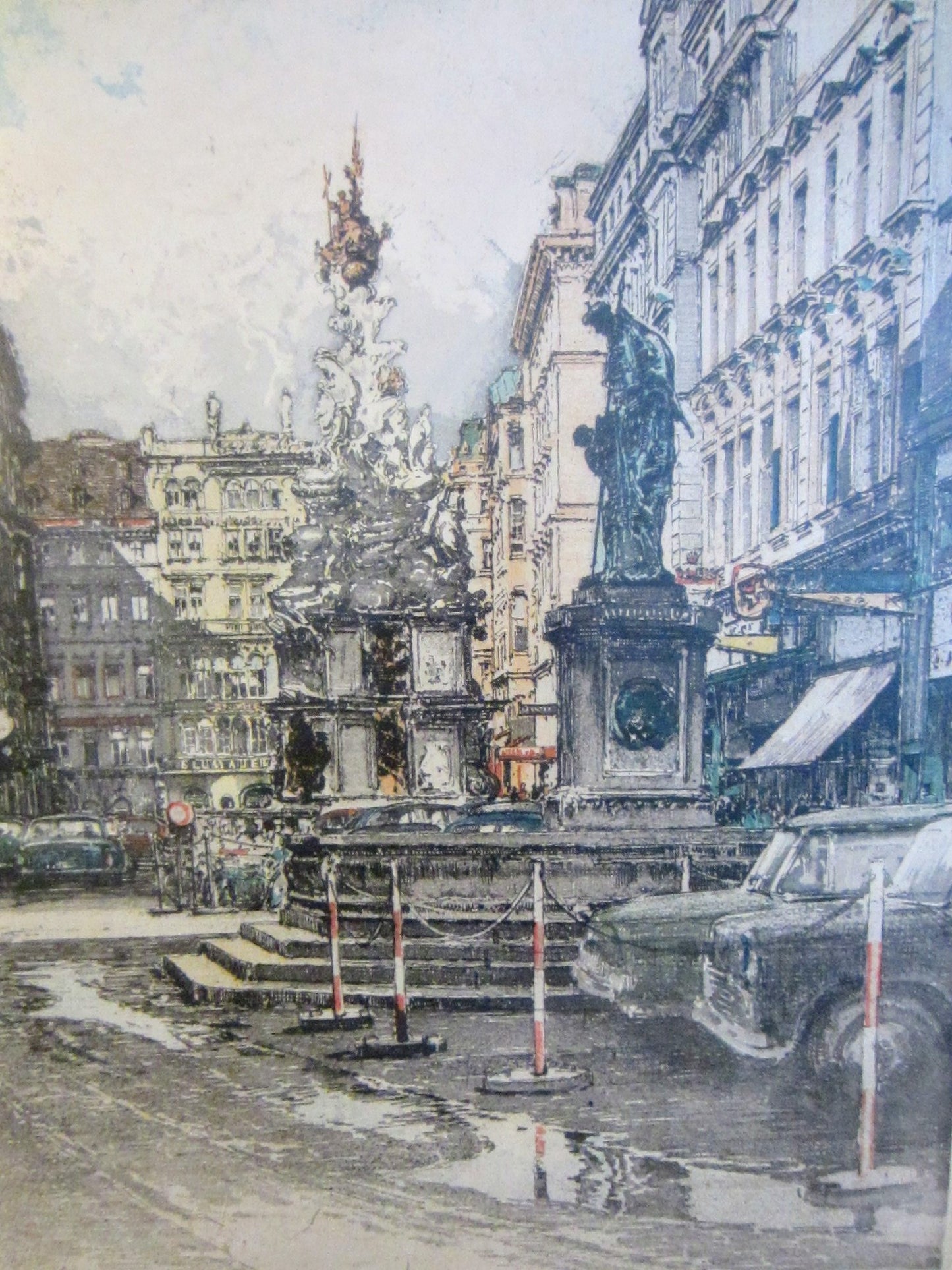 Robert Kasimir Vienna Graben Etching Pencil Signed Titled