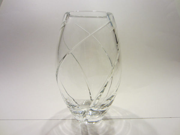 Tiffany Hand Cut Crystal Elliptical Vase - Designer Unique Finds 