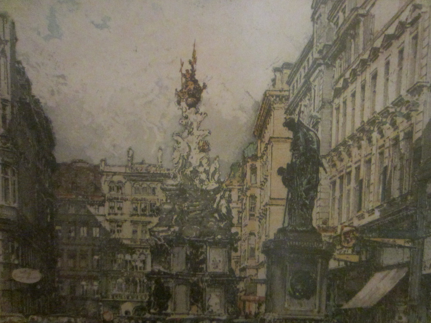 Robert Kasimir Vienna Graben Etching Pencil Signed Titled