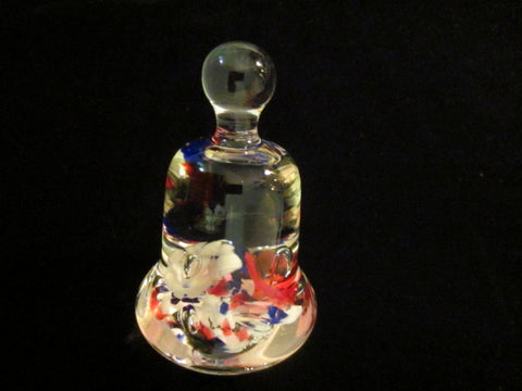 Maude Bob St Clair Glass Paperweight Bell Shaped Floral Decoration - Designer Unique Finds 