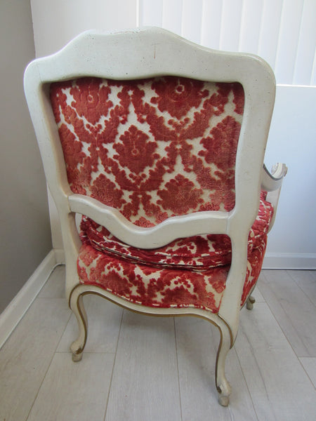 French Hibriten Arm Chair Floral Fabric Gilt Decoration - Designer Unique Finds 
 - 6