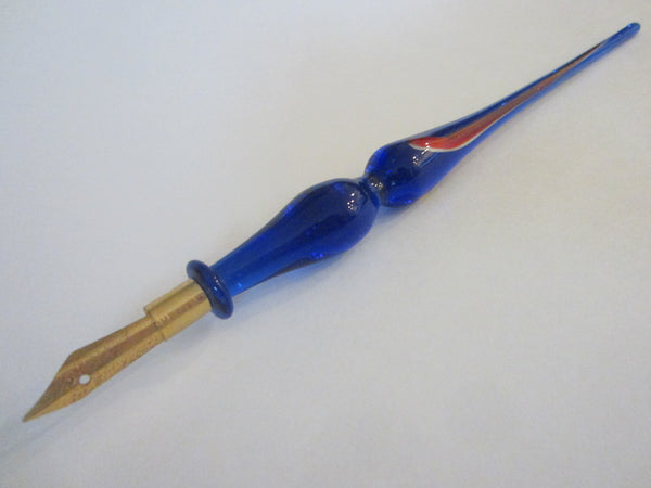 Murano Dipping Glass Pen Mid Century Calligraphy Gold Foil