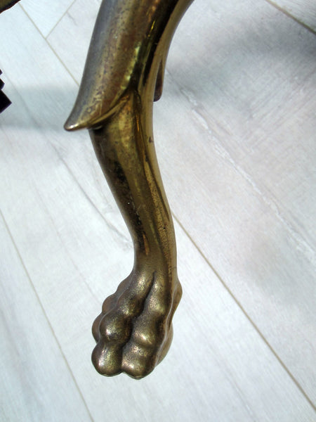 French Claw Foot Brass Andirons Late 18th Century Fleur D Elise - Designer Unique Finds 