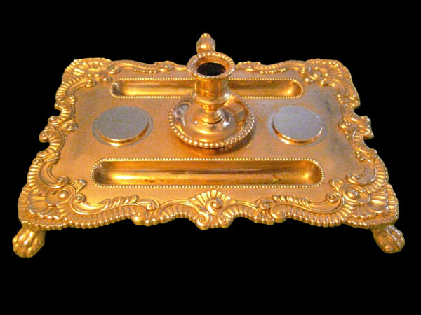 Brass Candle Tray Claw Foot A Symmetric Letter Seal With Hallmarks - Designer Unique Finds 
 - 1