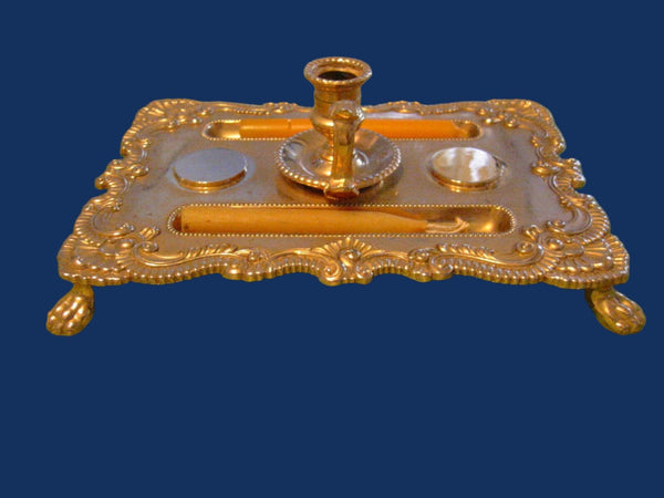 Brass Candle Tray Claw Foot A Symmetric Letter Seal With Hallmarks - Designer Unique Finds 
 - 2