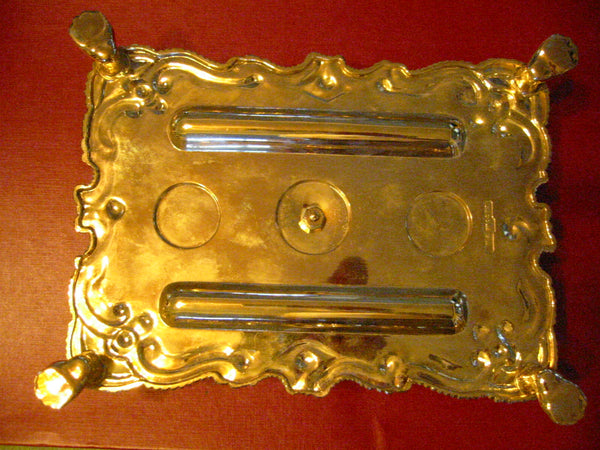 Brass Clawfoot Candle Tray Letter Seal Marked