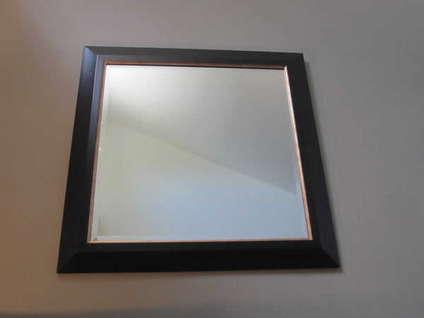 Contemporary Black Wood Beveled Mirror Decorated Gilt - Designer Unique Finds 
 - 2