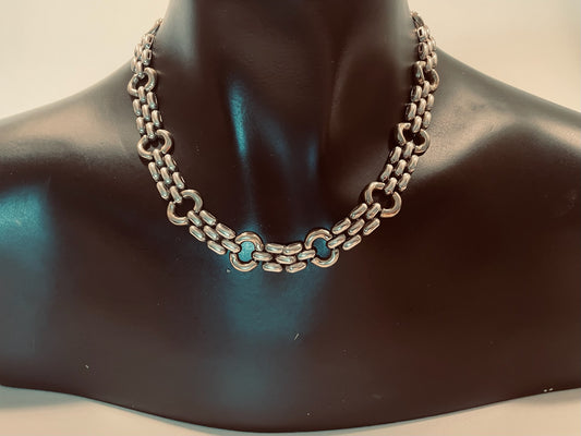 Italy Necklace Open Link Brass Oval Accent Marked