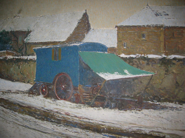 Fernand Lambert Winter In France Impressionist Signed Oil On Canvas - Designer Unique Finds 
 - 1