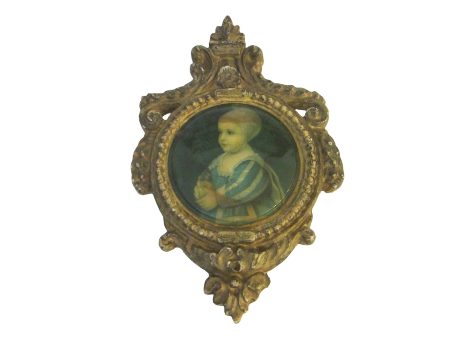 Antique Rococo Style Framed Child Portrait