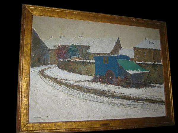 Fernand Alexis Lambert Winter Impressionist Oil On Canvas Medaille Anteiurement