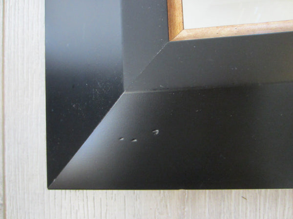 Contemporary Black Wood Beveled Mirror Decorated Gilt - Designer Unique Finds 
 - 7