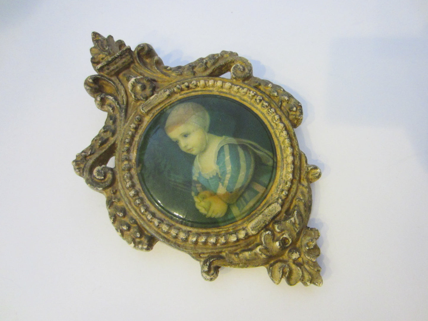 Antique Rococo Style Framed Child Portrait