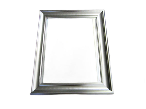 Silver Painted Modern Beveled Mirror - Designer Unique Finds  - 3