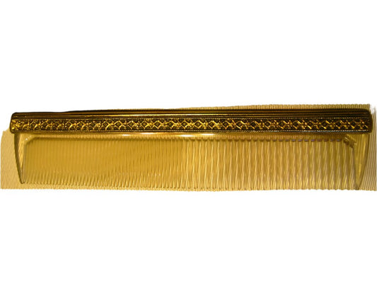 Mid Century Globe USA Brass Hair Comb - Designer Unique Finds 