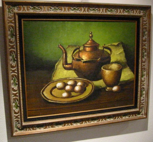 W Kance Still Life Food Signed Oil On Canvas
