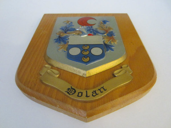 Dolan Family Crest Great Britain Plaque Crescent Coat Of Arm