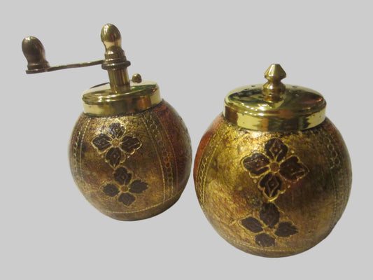 Salt Pepper Mill Fleur De Lis CC Florentine Italy Made Parisian Style 