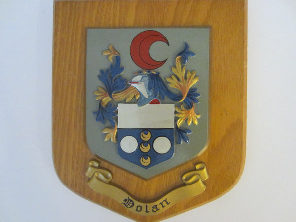 Dolan Family Crest Great Britain Plaque Crescent Coat Of Arm
