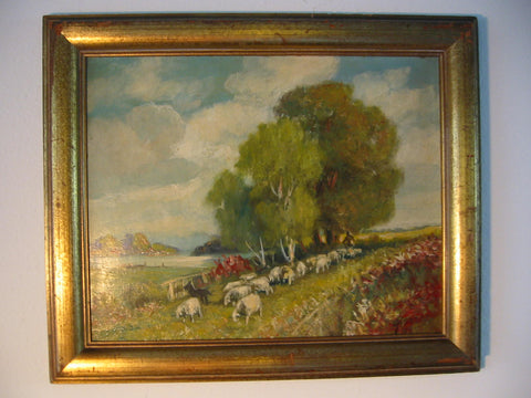 Sheppard Continental Landscape Oil Painting Signed Titled