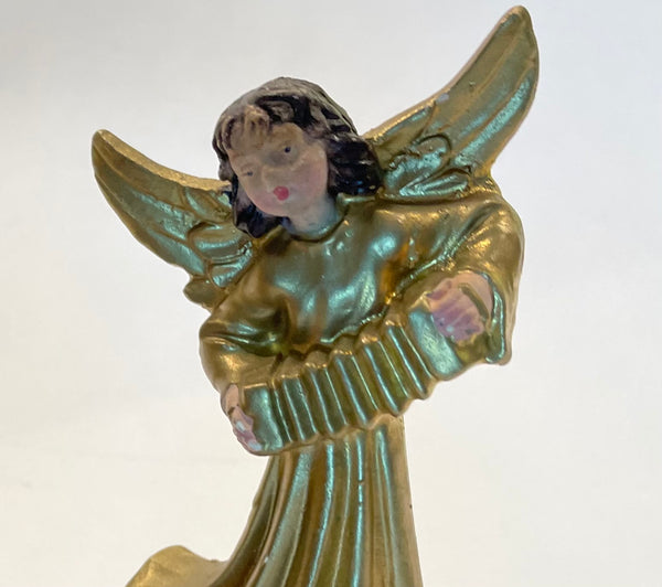 Italian Musicians Winged Golden Paper Mache Angels Made In Italy