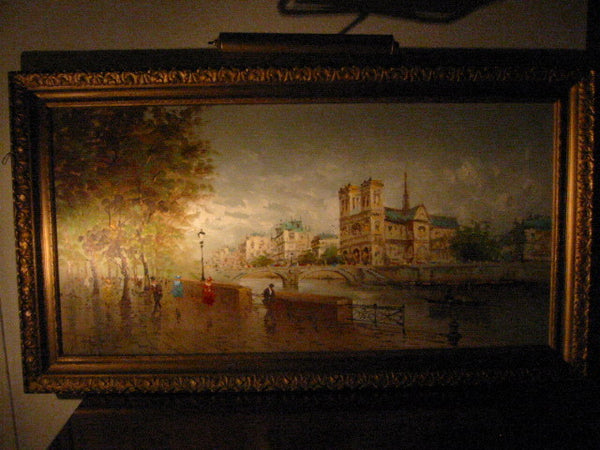 DeVitty Impressionist Boulevard Along The River Seine Notredame Oil On Canvas - Designer Unique Finds 
 - 8
