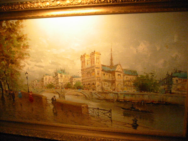 DeVitty Impressionist Boulevard Along The River Seine Notredame Oil On Canvas - Designer Unique Finds 
 - 10